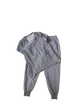 FIGS Women's Gray Scrub Set Joggers Size Medium Top Size X Small Nursing Health